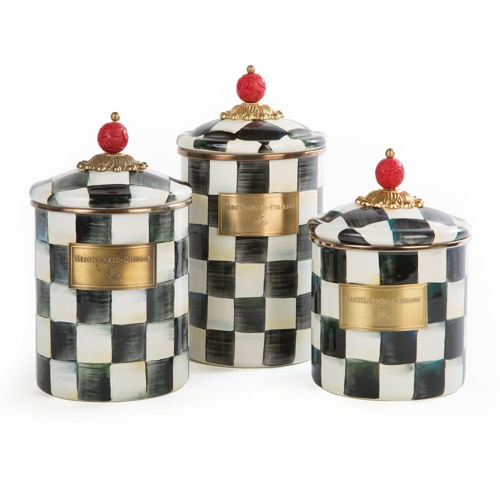 Mackenzie-Childs Courtly Check Canisters Set Of 3